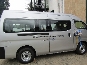 The brand new Nissan Urvan was handed to the GHIS by Newmont in a brief ceremony