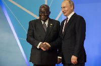 Ghana's President Nana Addo Dankwa (left) with Russia Presient Vladimir Putin (right)