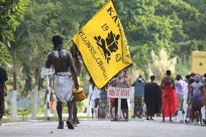 A student waving the Katanga flag