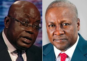 President John Mahama[R] and Nana Addo Dankwa Akufo-Addo