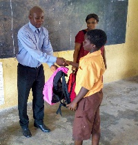 A students receives a bag