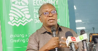 Kyeretwie Opoku addresses the media on the government’s 24-Hour Economy programme