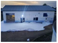 A facility with the leaked gas in shot