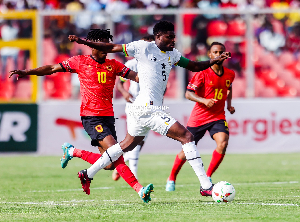 Thomas Partey in action against Angola