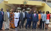 Some of the appointees with the President and his Vice.