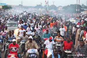 Massive crowd welcomes Akufo-Addo to Tamale