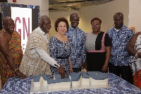 Papa Kwesi Nduom with others inaugurate the new UK TV station