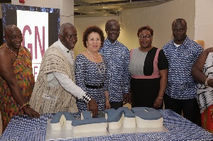 Papa Kwesi Nduom with others inaugurate the new UK TV station