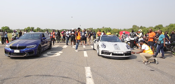 Ibrahim Mahama’s Porsche 911 Turbo S wins fastest car race show in Ghana