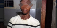 The suspect at Kiboga Central Police Station following his arrest on October 16, 2024