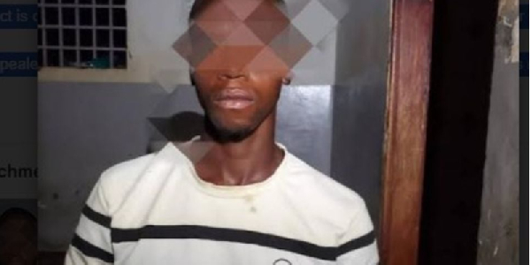 The suspect at Kiboga Central Police Station following his arrest on October 16, 2024