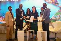 Representatives from Afarinick and others during the engagements in Singapore