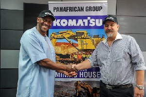 Mr Herbert Mensah (President of Ghana Rugby) with Mr Tim Callaghan (General Manager Panafrican Group