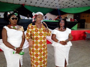 Naana Osei Ampem (m) during the end of year get together organized for branch Women