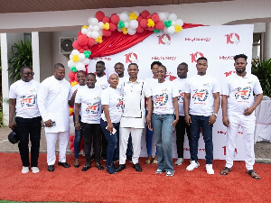 Dr. Nick Danso Adjei, Chairman of MISYL with staff of the company