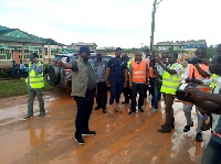 Kwasi Amoako Atta, Minister for Roads and Highways inspecting the roads in the Western Region