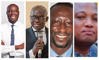 Photo collage of Ato Forson, Godfred Dame, Richard Jakpa and Okudzeto Ablakwa