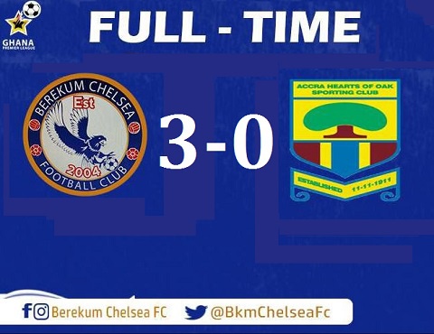 Berekum Chelsea earned their first 3 points over Hearts of Oak