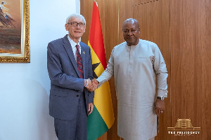 President John Dramani Mahama with Wisconsin Governor Tony Evers President John Dramani Mahama with Wisconsin Governor Tony Evers