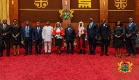 President Akufo-Addo in a picture with the new Justices , VP Bawumia and some other dignitaries