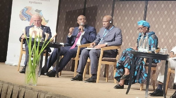 Deputy Finance Minister Thomas Nyarko Ampem speaking at a high-level panel in Geneva