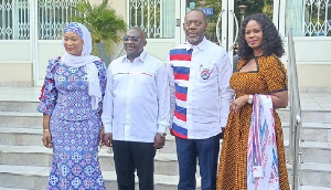 Dr. Mahamudu Bawumia with his running mate,NAPO and their spouses at the EC headaquarters