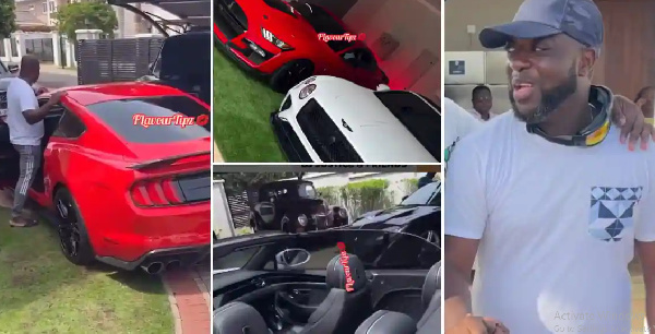 Ghanaian businessman Mr. Kofi Abban and the luxury cars spotted on his compound