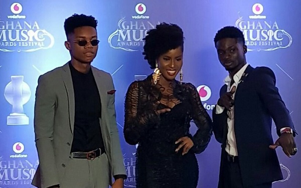 MzVee, Kuami Eugene and Kidi at the Vodafone Ghana Music Awards