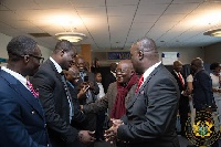 Akufo-Addo exchanging pleasantries with members of the Ghanaian community
