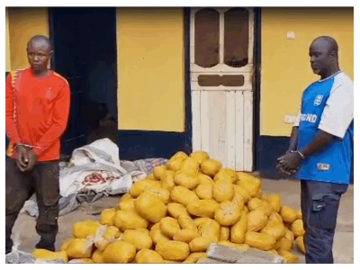 Per reports, the vehicle allegedly transported the narcotics from Bimbilla