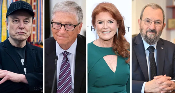 L-R: Elon Musk, Bill Gates, Sarah Ferguson and Ehud Barak