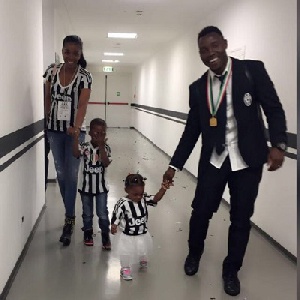 Ghana and Juventus midfielder Kwadwo Asamoah with family