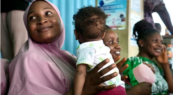 Mothers came to get their children vaccinated in Bayelsa state