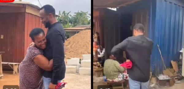 Jerry Ahmed interacting his constituents durring a tour of road projects in the constituency