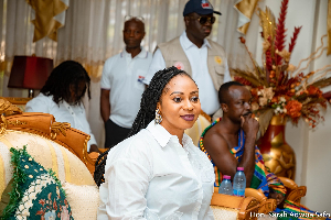 Former MP for Dome Kwabenya and former Minister of Gender, Sarah Adwoa Safo (seated)