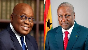 President Akufo-Addo (L) and John Mahama