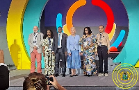 Gender minister Dr Agnes Naa Momo Lartey (2nd from right) at the 2nd Global Summit