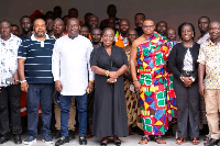 The Ghana Gas CEO, Judith Adjobah Blay in black outfit