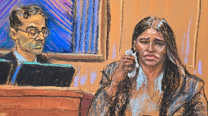 Artist's rendering of Cassie at the trial