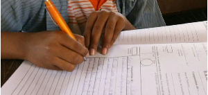 Students from five different schools had gone to the Lycée Barthélémy Boganda for the exams