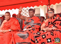 Nii Okanta Ankrah II (In the middle) of two other royal members