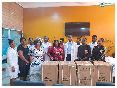 Doris Adjei donated five suction electric apparatus to the department