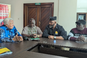 L-R: Samir Captan, Azumah Nelson, Yaw Ampofo Ankrah and coach Ofori Asare