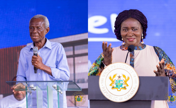 Economist Kwame Pianim and Veep Professor Jane Naana Opoku-Agyemang