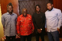 Dblack, DJ Breezy, Wisa Gried with President Nana Akuffo-Addo