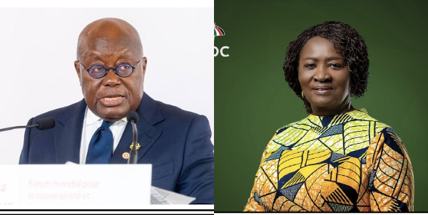 President Nana Addo Dankwa Akufo-Addo (left) and Vice President-elect Naana Jane Opoku-Agyemang