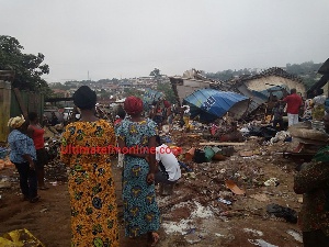 The women who have lost millions of Ghana cedis in the dawn demolition were spotted wailing