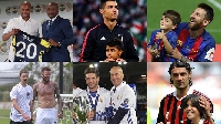 A photogrid of some top ex-footballers and their sons