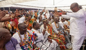 Former President Mahama at the Hogbetsotso festival