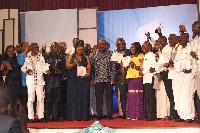 GBC staff with President Mahama
